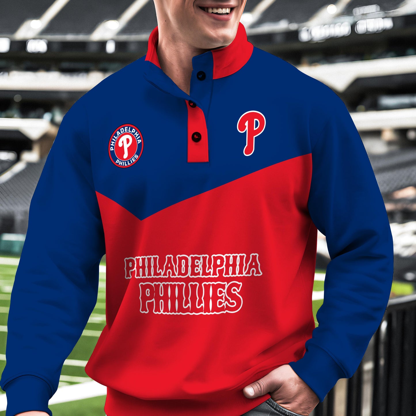 Philadelphia Phillies New Collection Casual Stand Collar Sweatshirt MLB AZMNSCSW000401