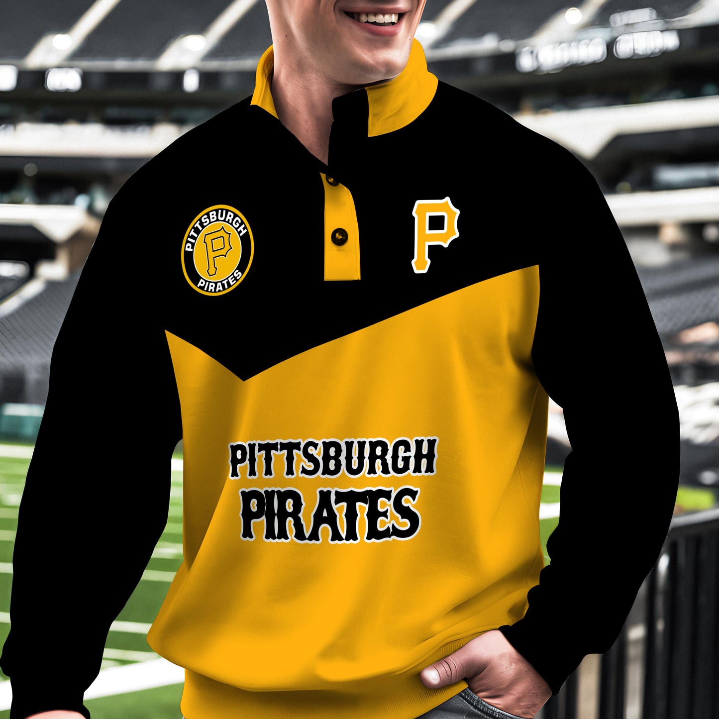 Pittsburgh Pirates New Collection Casual Stand Collar Sweatshirt MLB AZMNSCSW000402