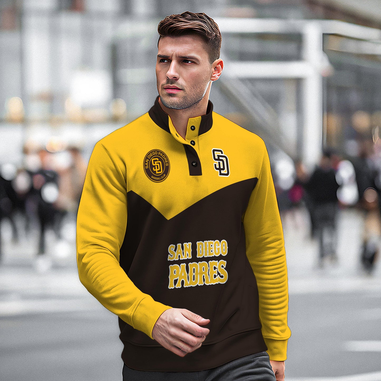 San Diego Padres New Collection Casual Stand Collar Sweatshirt MLB AZMNSCSW000403