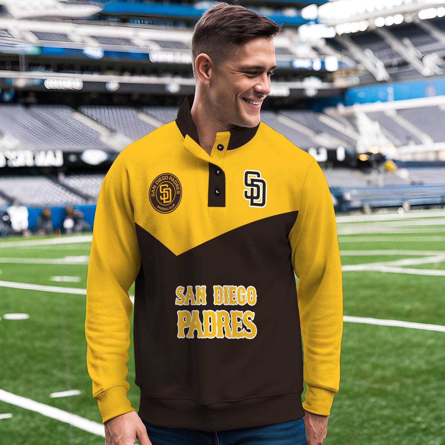 San Diego Padres New Collection Casual Stand Collar Sweatshirt MLB AZMNSCSW000403