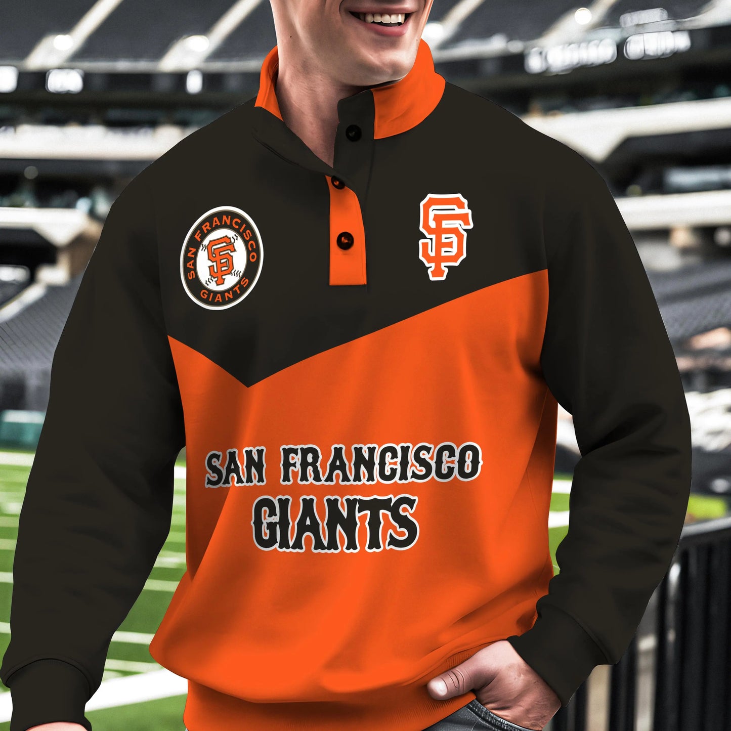 San Francisco Giants New Collection Casual Stand Collar Sweatshirt MLB AZMNSCSW000404