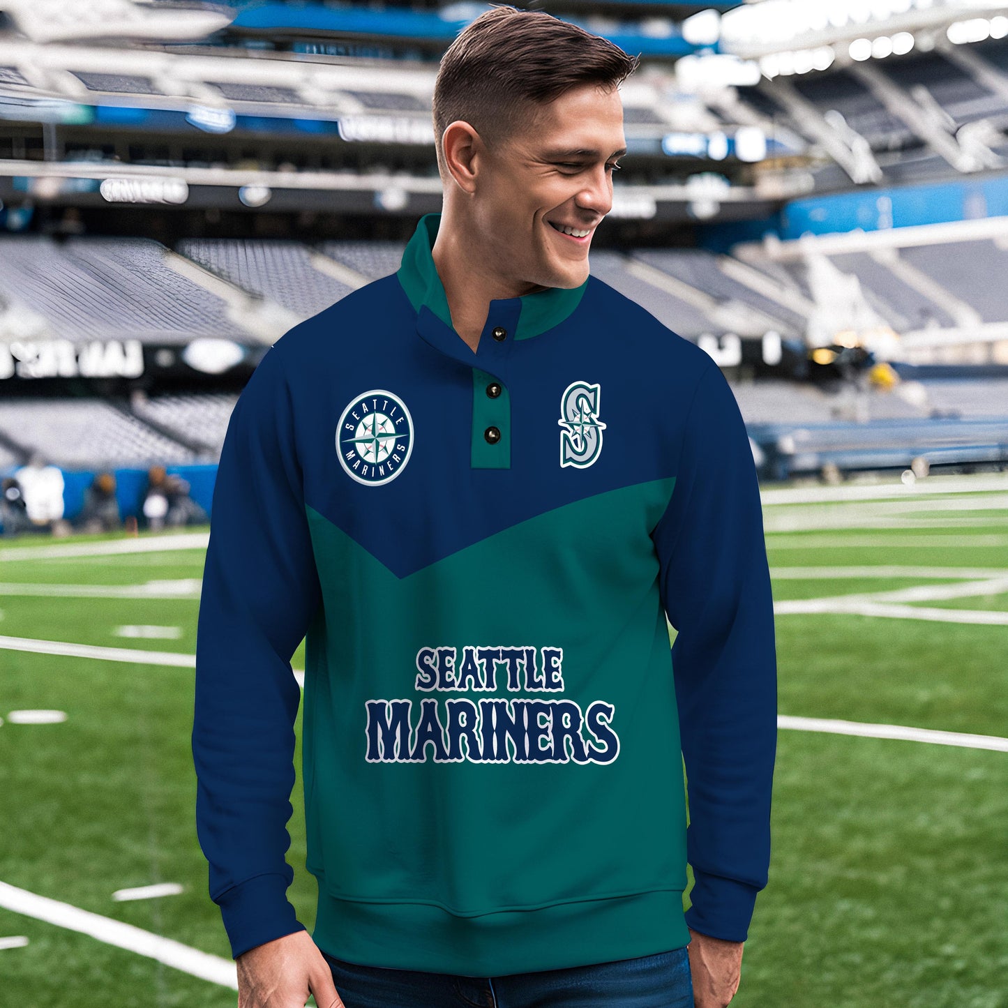 Seattle Mariners New Collection Casual Stand Collar Sweatshirt MLB AZMNSCSW000405