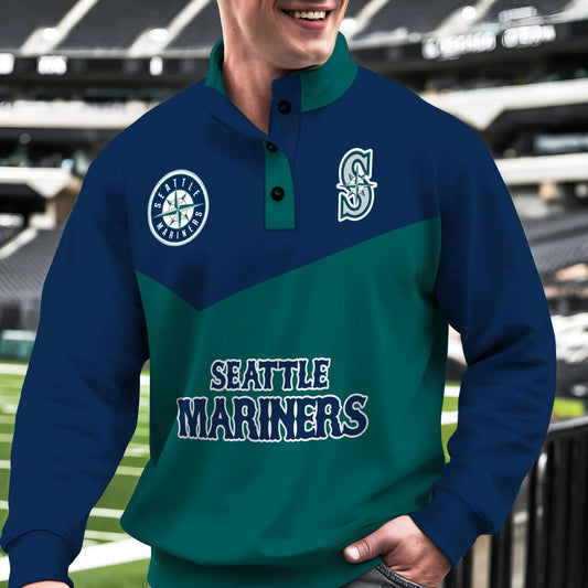 Seattle Mariners New Collection Casual Stand Collar Sweatshirt MLB AZMNSCSW000405