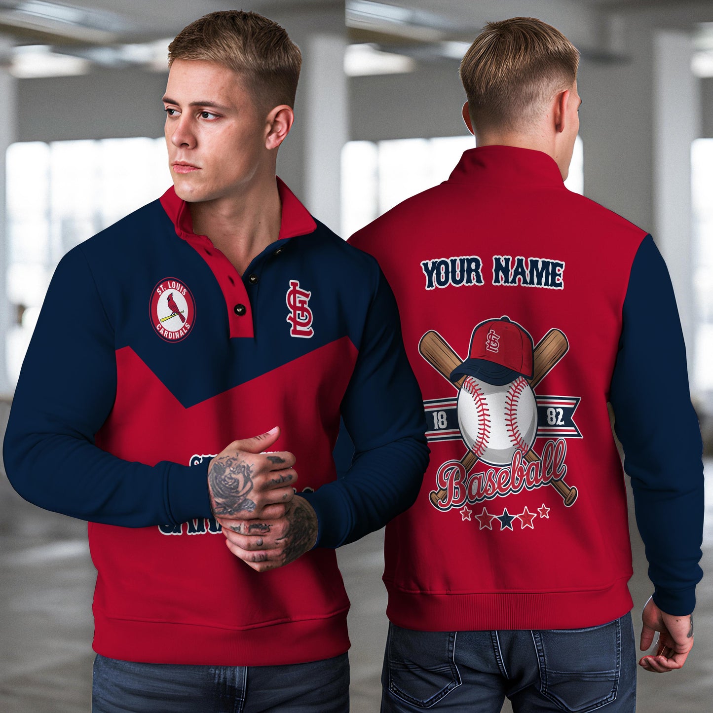 St. Louis Cardinals New Collection Casual Stand Collar Sweatshirt MLB AZMNSCSW000406