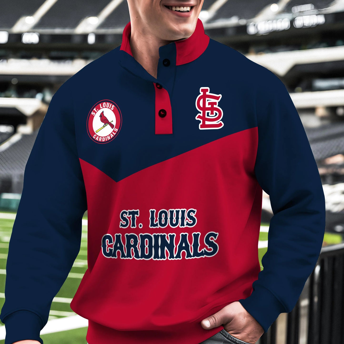St. Louis Cardinals New Collection Casual Stand Collar Sweatshirt MLB AZMNSCSW000406