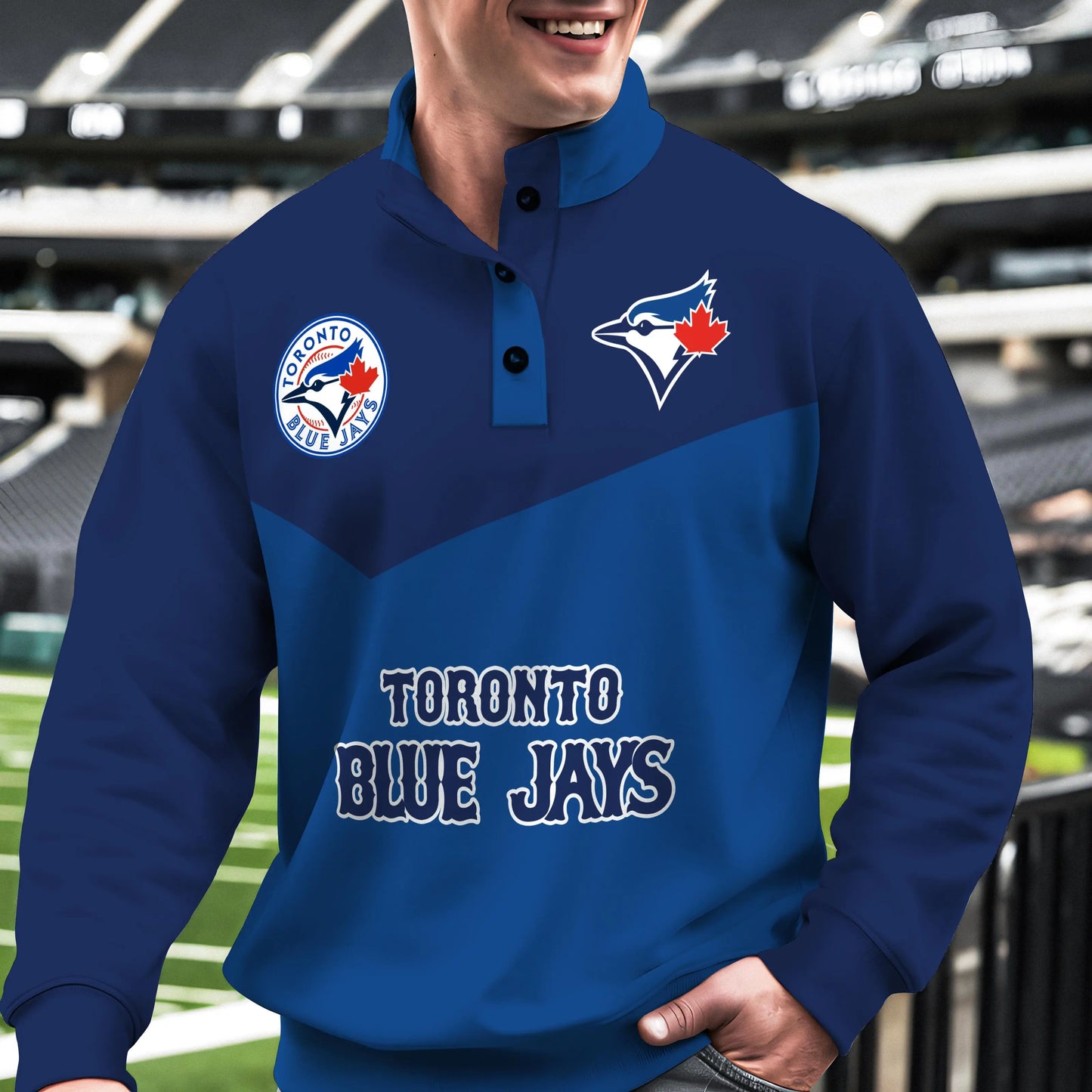 Toronto Blue Jays New Collection Casual Stand Collar Sweatshirt MLB AZMNSCSW000409