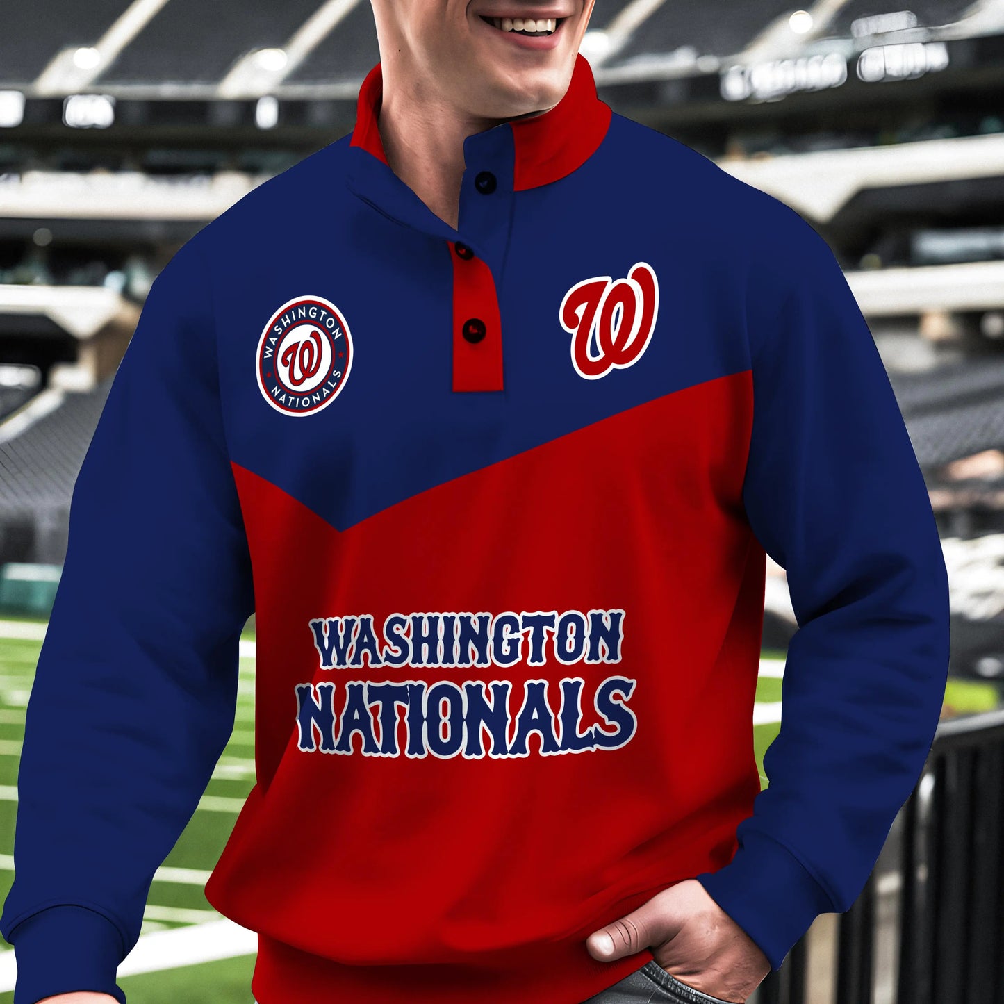 Washington Nationals New Collection Casual Stand Collar Sweatshirt MLB AZMNSCSW000410