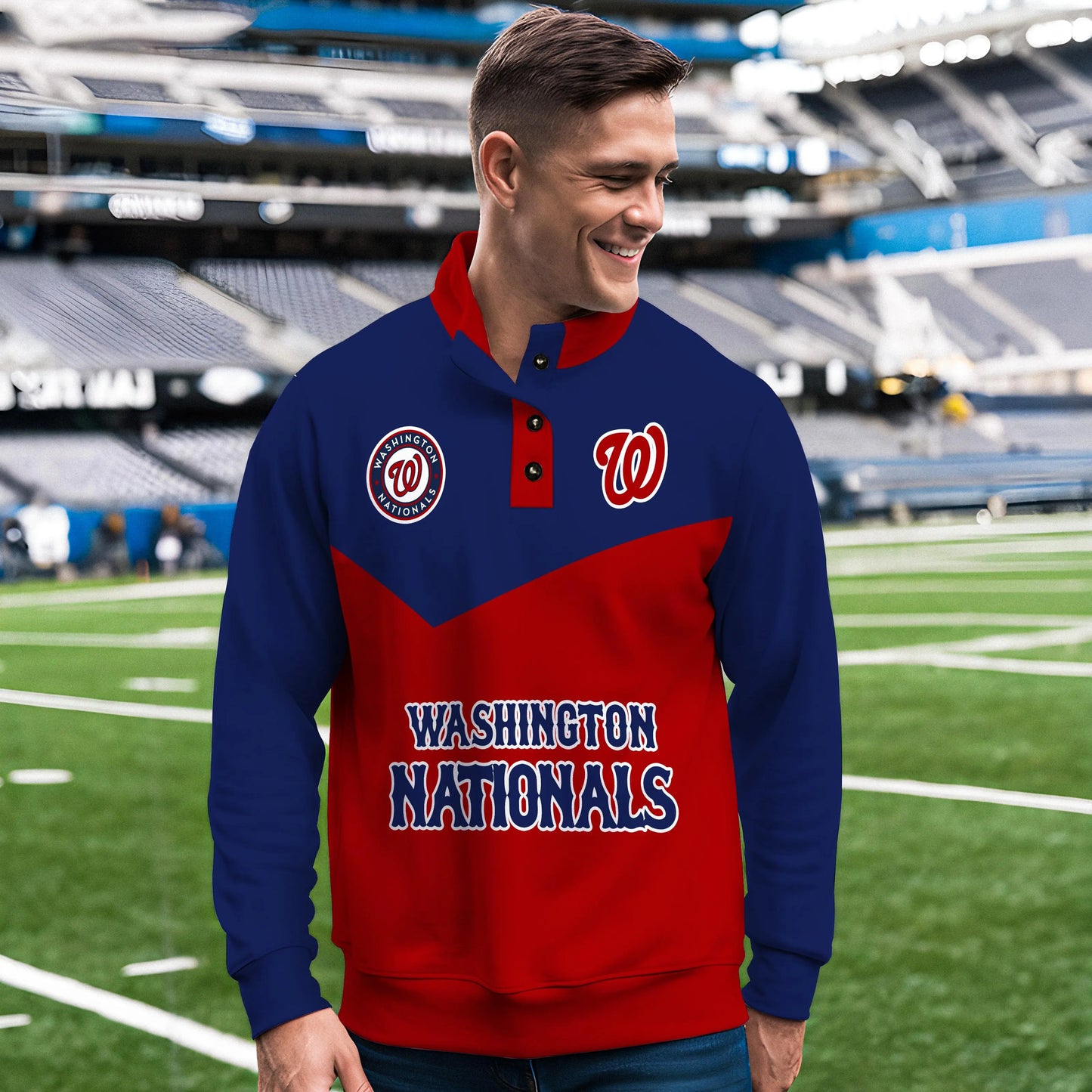 Washington Nationals New Collection Casual Stand Collar Sweatshirt MLB AZMNSCSW000410