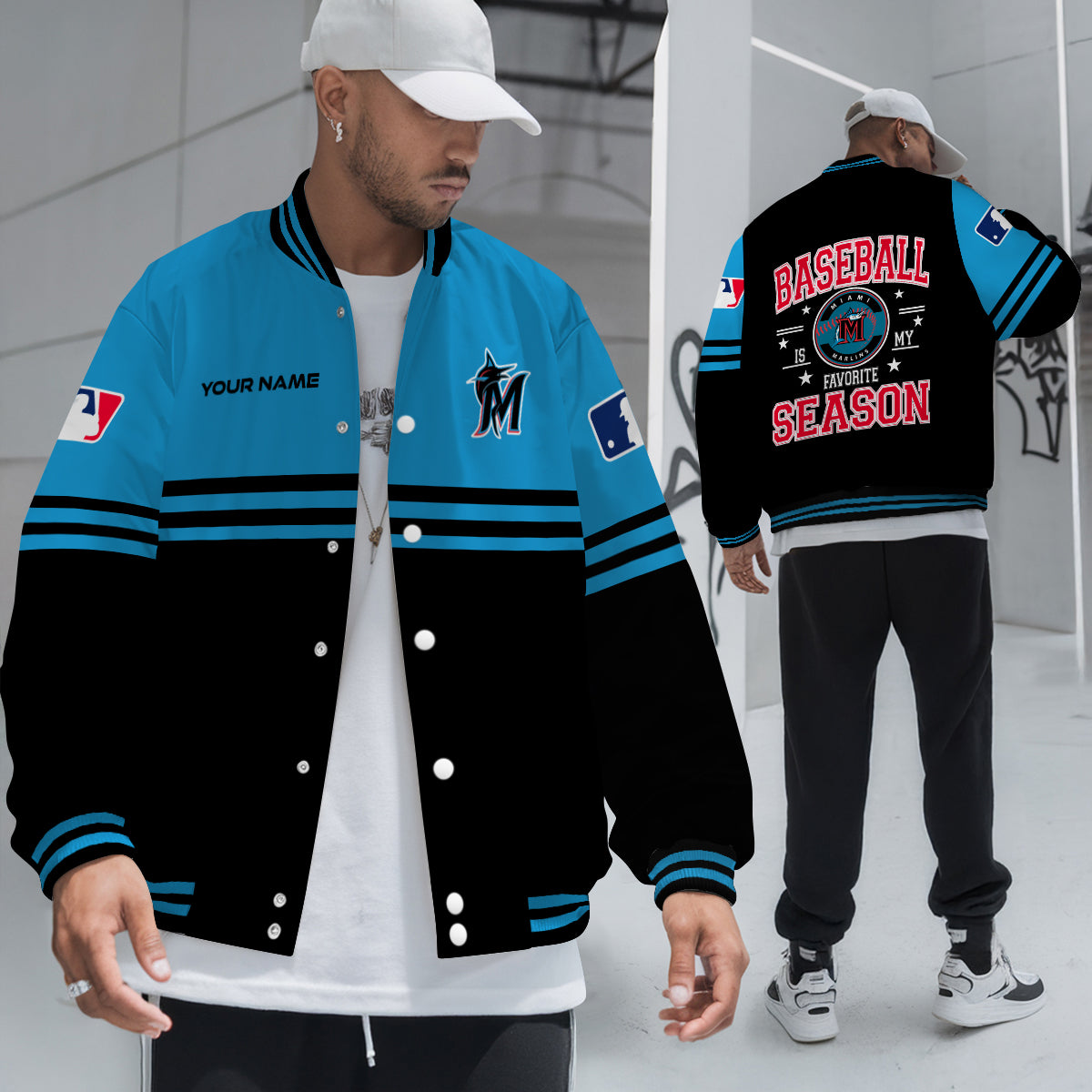 Miami Marlins Premium New Varsity Jacket MLB AZMNVJK0000300