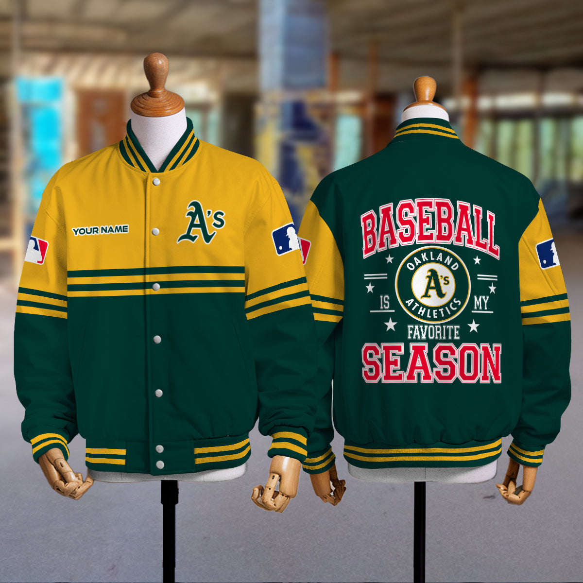Oakland Athletics Premium New Varsity Jacket MLB AZMNVJK0000305