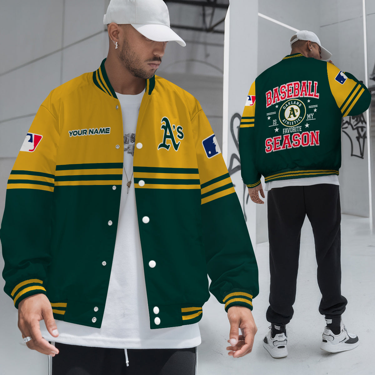 Oakland Athletics Premium New Varsity Jacket MLB AZMNVJK0000305