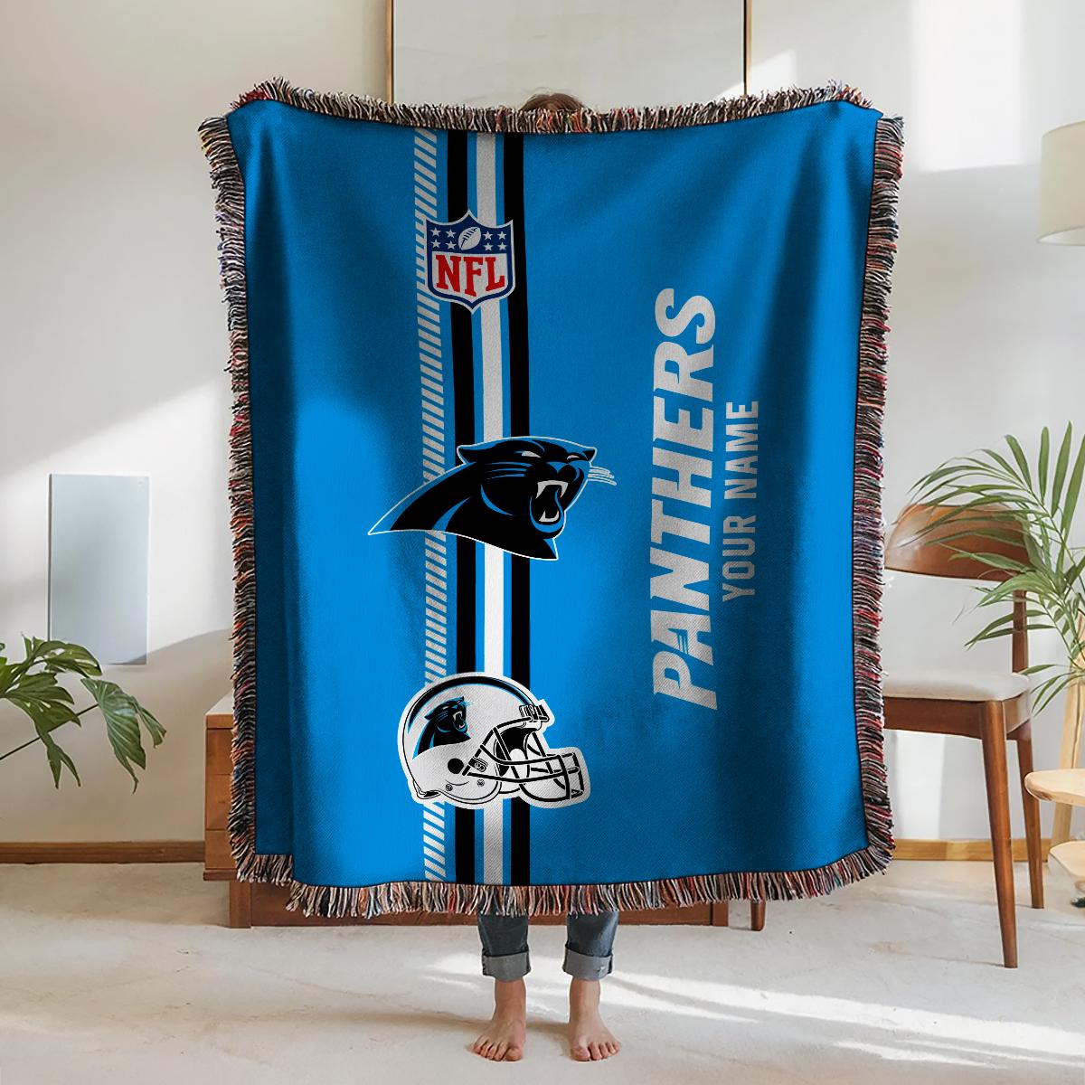 Carolina Panthers Premium New Woven Throw Blanket AZMNWVB000067