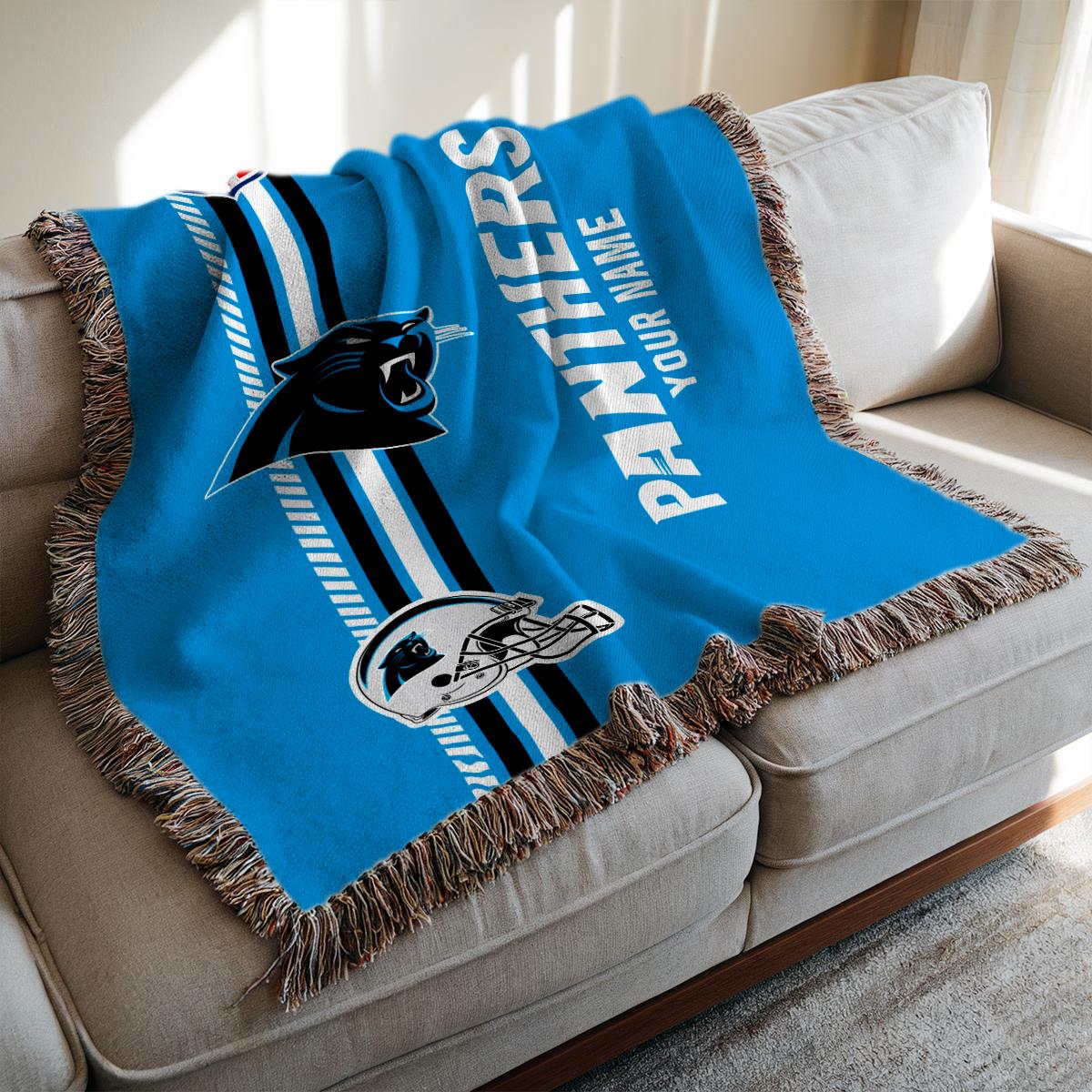 Carolina Panthers Premium New Woven Throw Blanket AZMNWVB000067