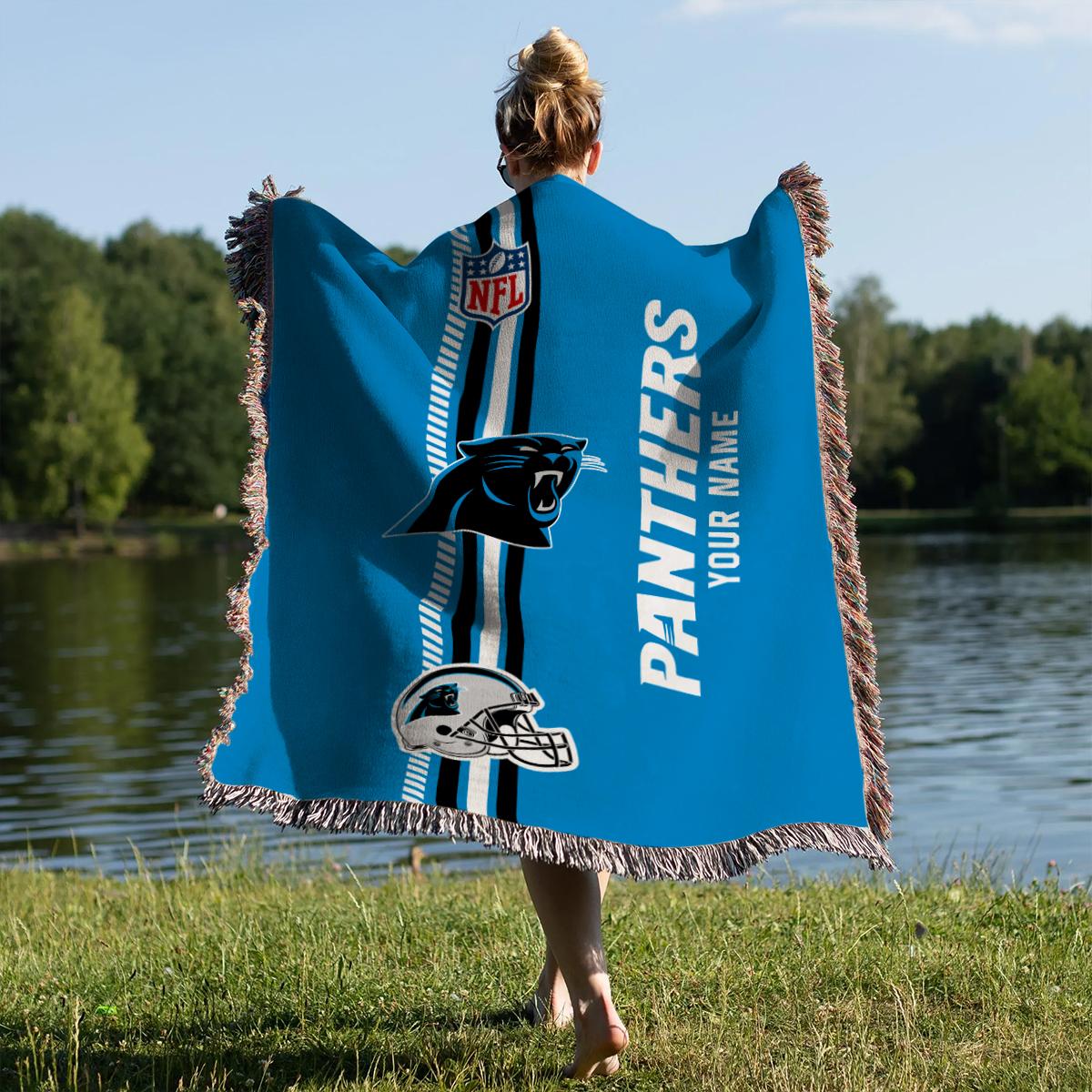 Carolina Panthers Premium New Woven Throw Blanket AZMNWVB000067