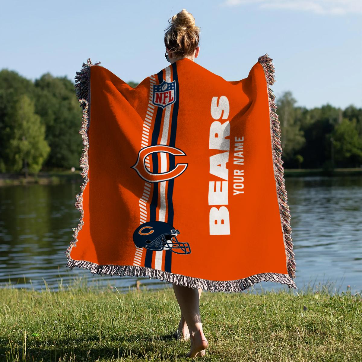 Chicago Bears Premium New Woven Throw Blanket AZMNWVB000068
