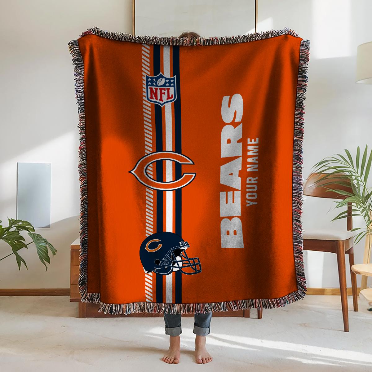 Chicago Bears Premium New Woven Throw Blanket AZMNWVB000068