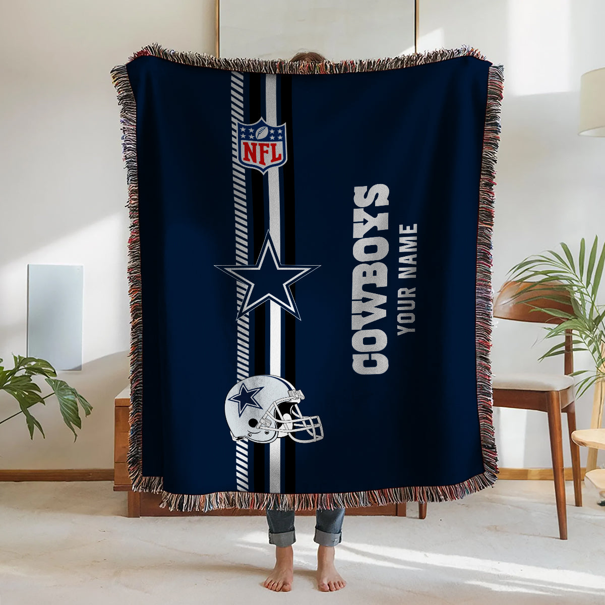 Dallas Cowboys Premium New Woven Throw Blanket AZMNWVB000069