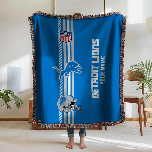 Detroit Lions Premium New Woven Throw Blanket AZMNWVB000070