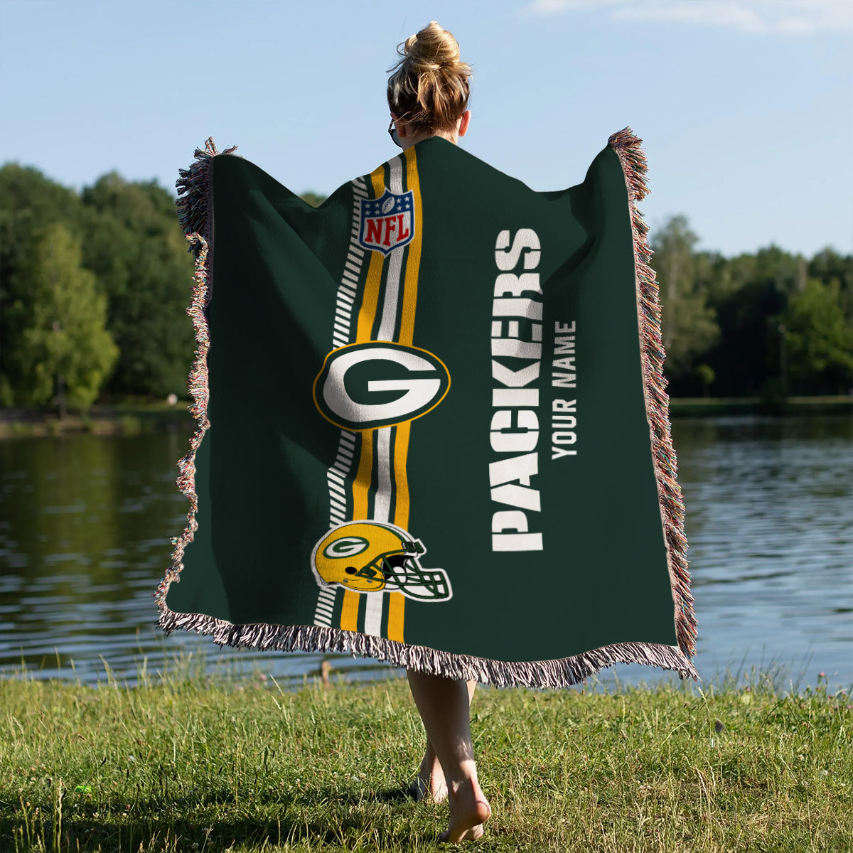 Green Bay Packers Premium New Woven Throw Blanket AZMNWVB000071