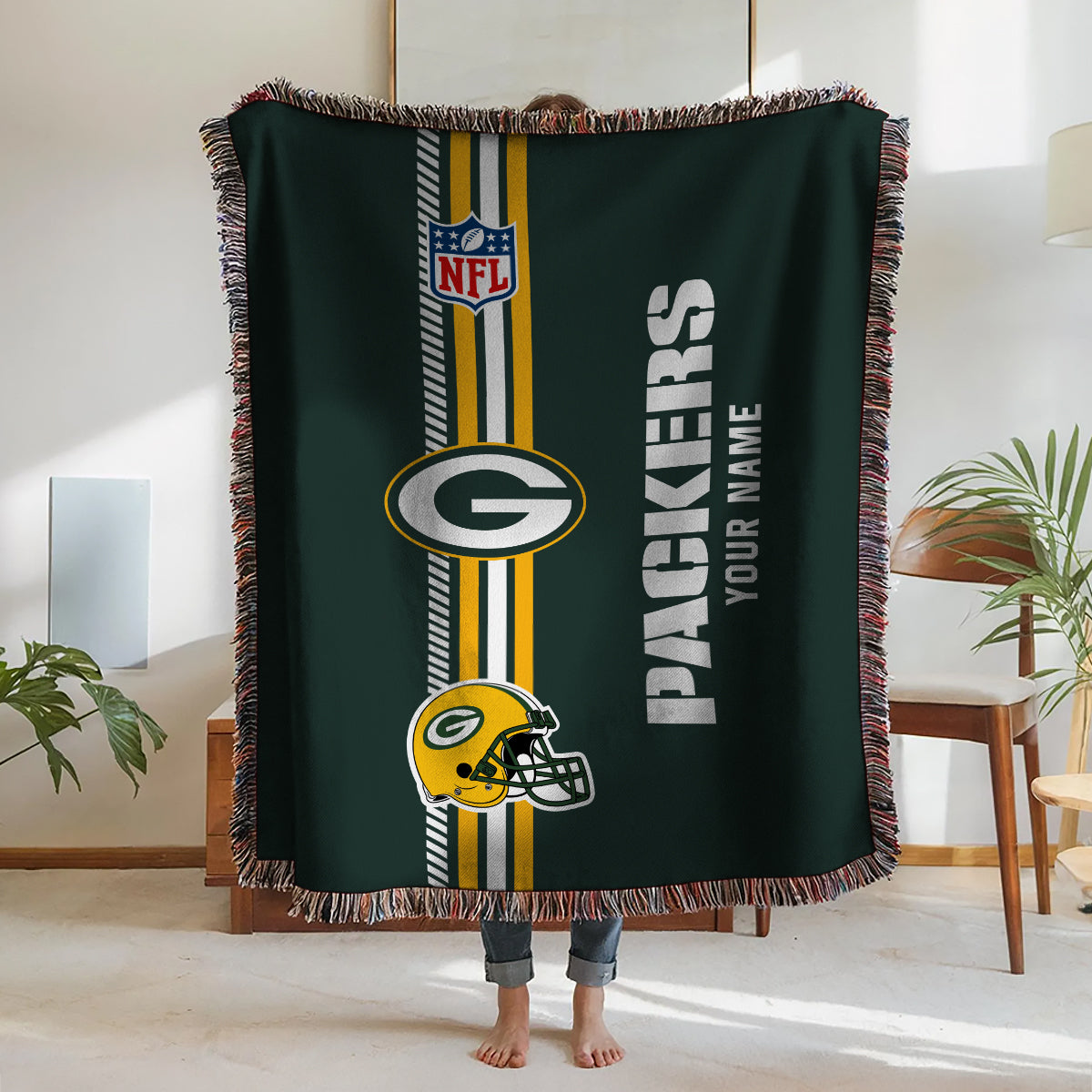 Green Bay Packers Premium New Woven Throw Blanket AZMNWVB000071