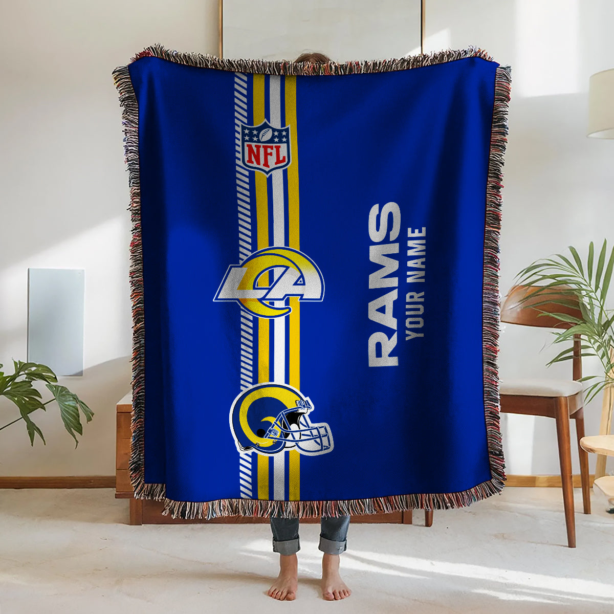 Los Angeles Rams Premium New Woven Throw Blanket AZMNWVB000072