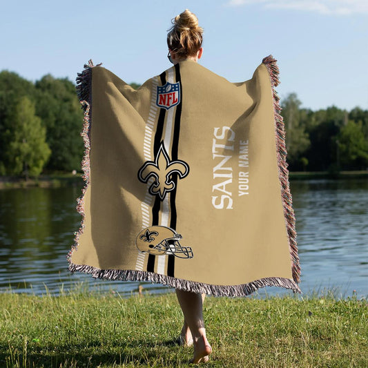 New Orleans Saints Premium New Woven Throw Blanket AZMNWVB000074