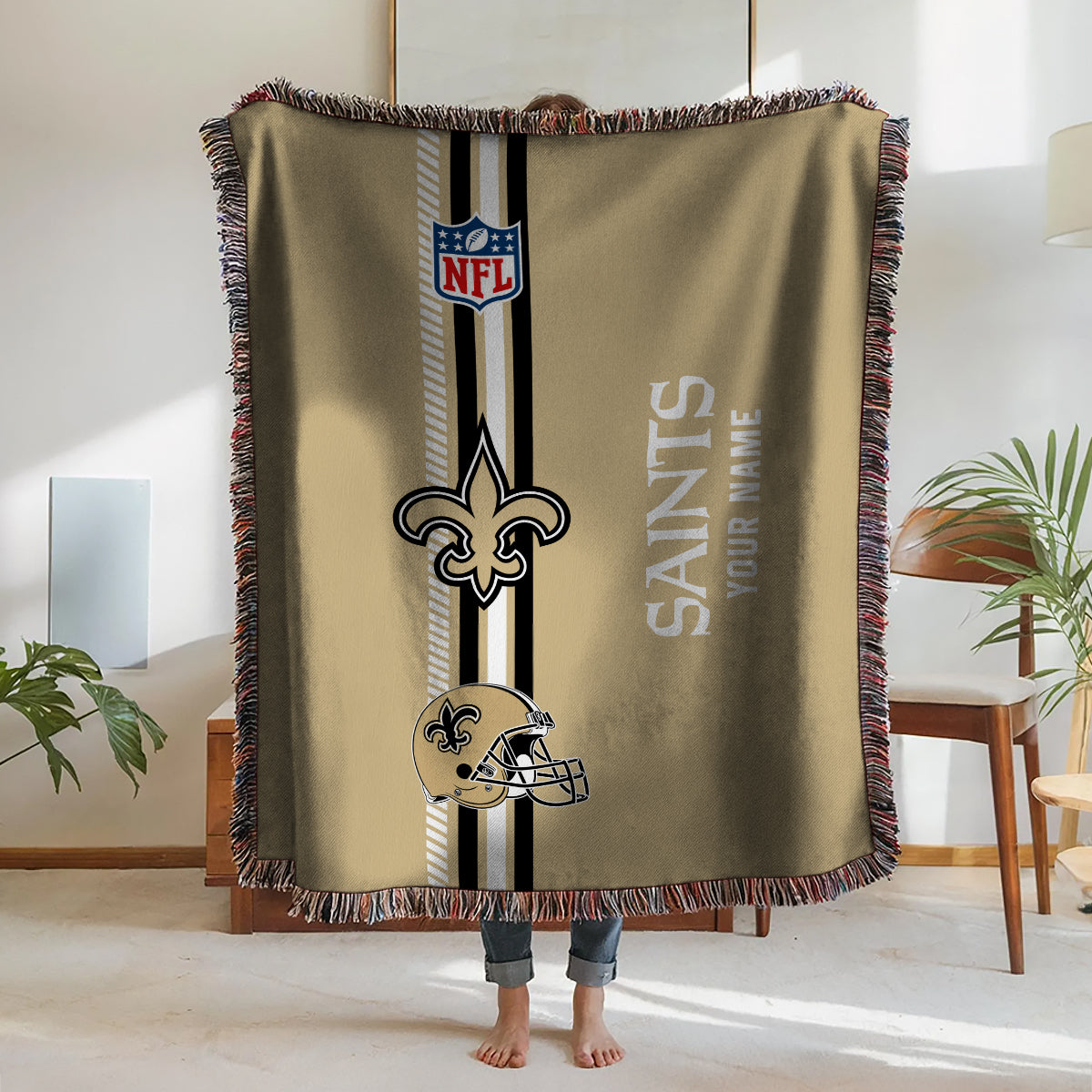 New Orleans Saints Premium New Woven Throw Blanket AZMNWVB000074