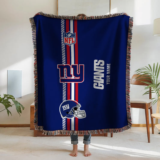 New York Giants Premium New Woven Throw Blanket AZMNWVB000075