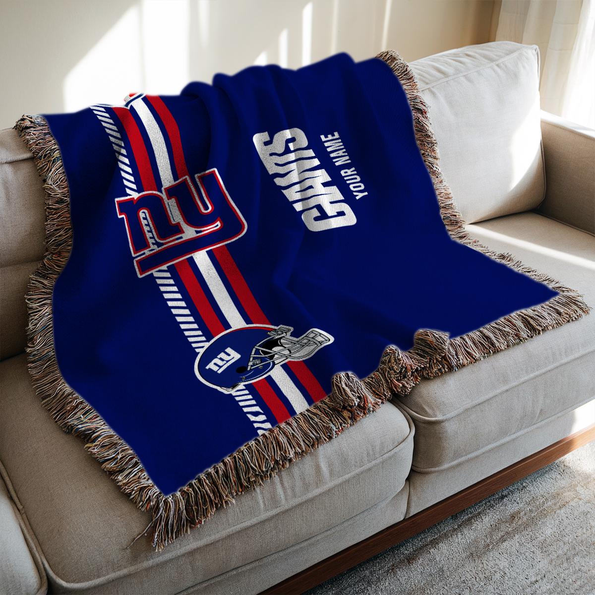New York Giants Premium New Woven Throw Blanket AZMNWVB000075