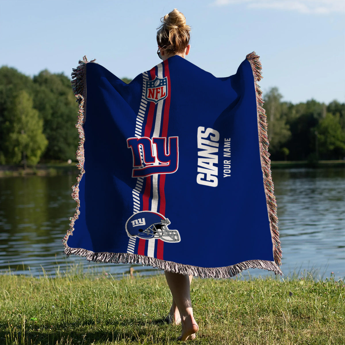 New York Giants Premium New Woven Throw Blanket AZMNWVB000075
