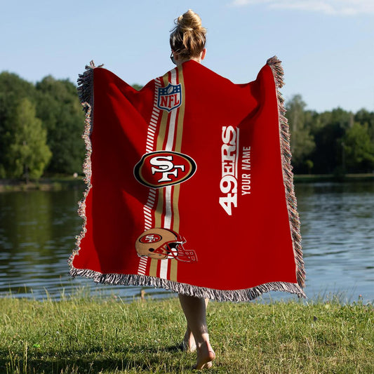 San Francisco 49ers Premium New Woven Throw Blanket AZMNWVB000077