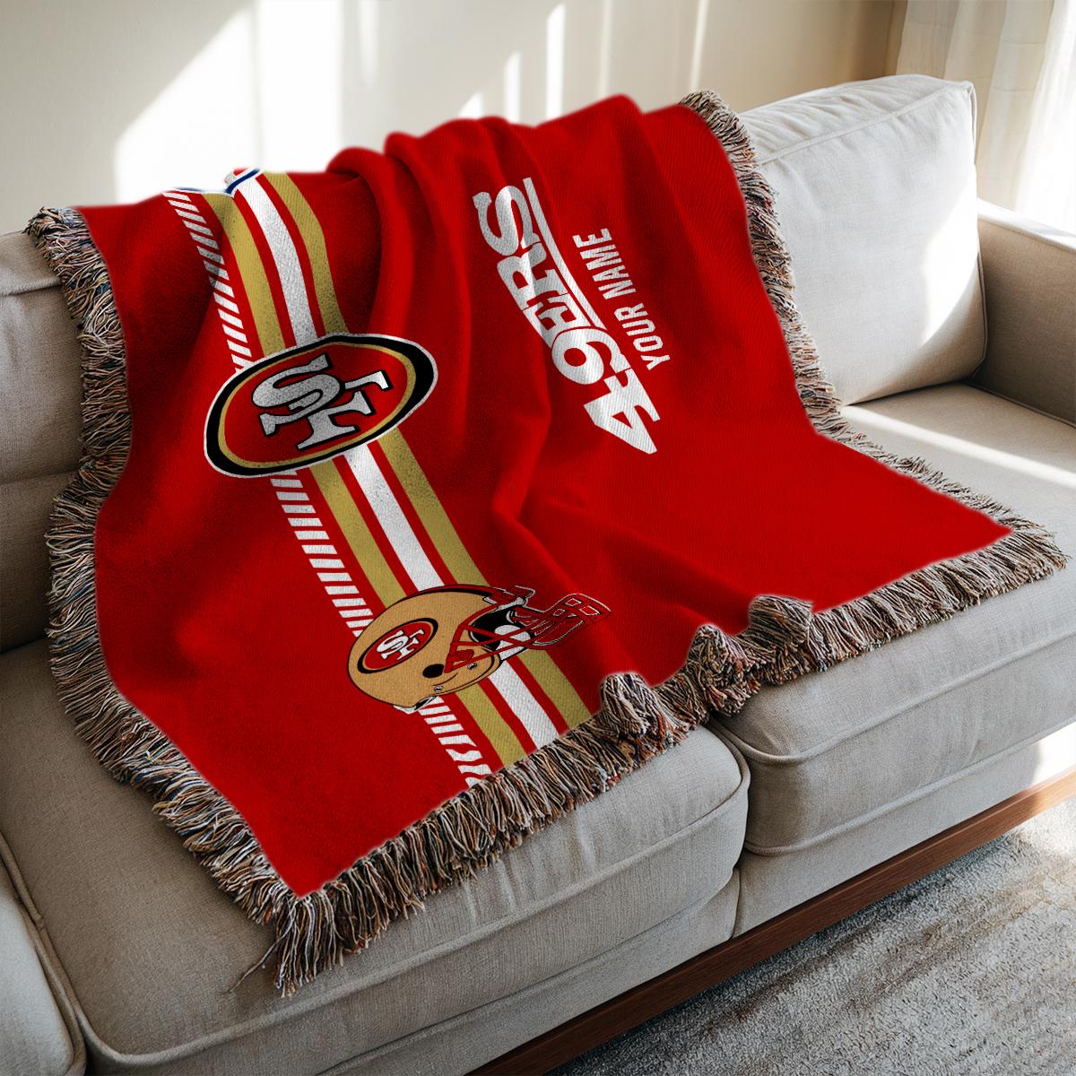 San Francisco 49ers Premium New Woven Throw Blanket AZMNWVB000077