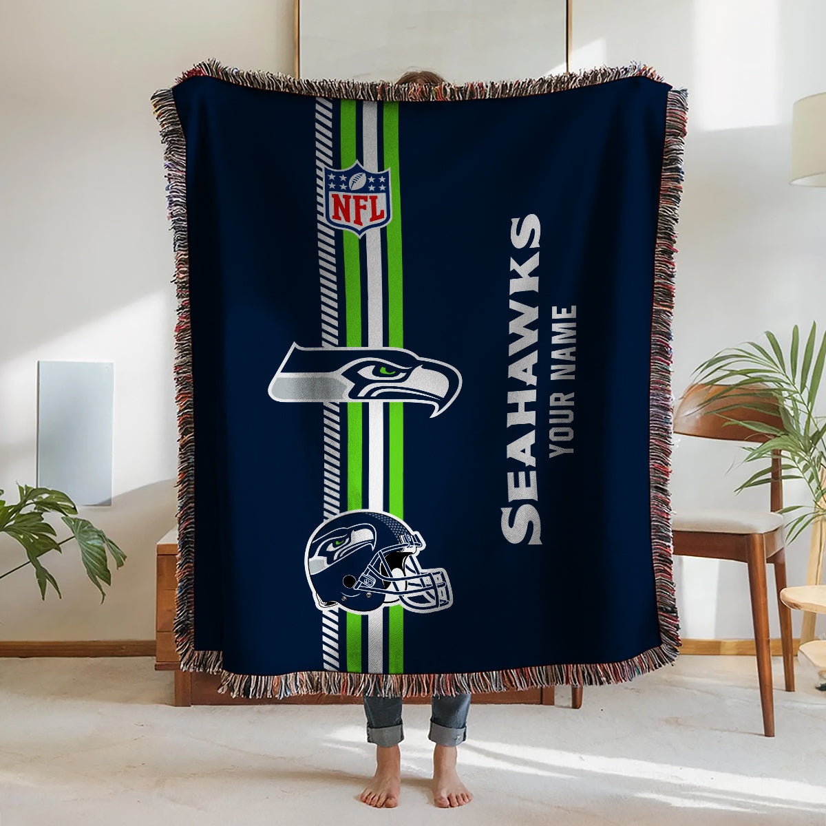 Seattle Seahawks Premium New Woven Throw Blanket AZMNWVB000078