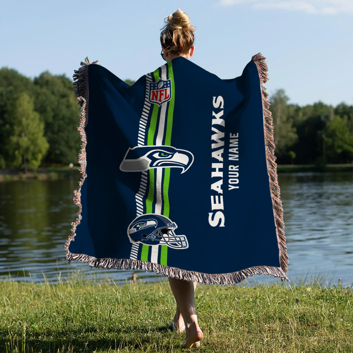 Seattle Seahawks Premium New Woven Throw Blanket AZMNWVB000078