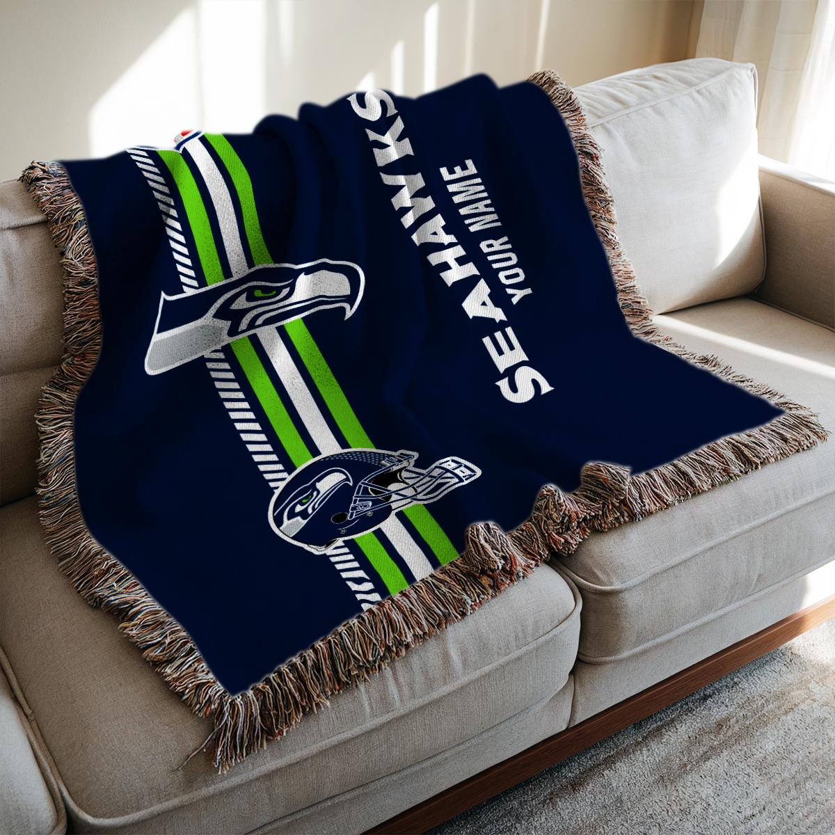 Seattle Seahawks Premium New Woven Throw Blanket AZMNWVB000078