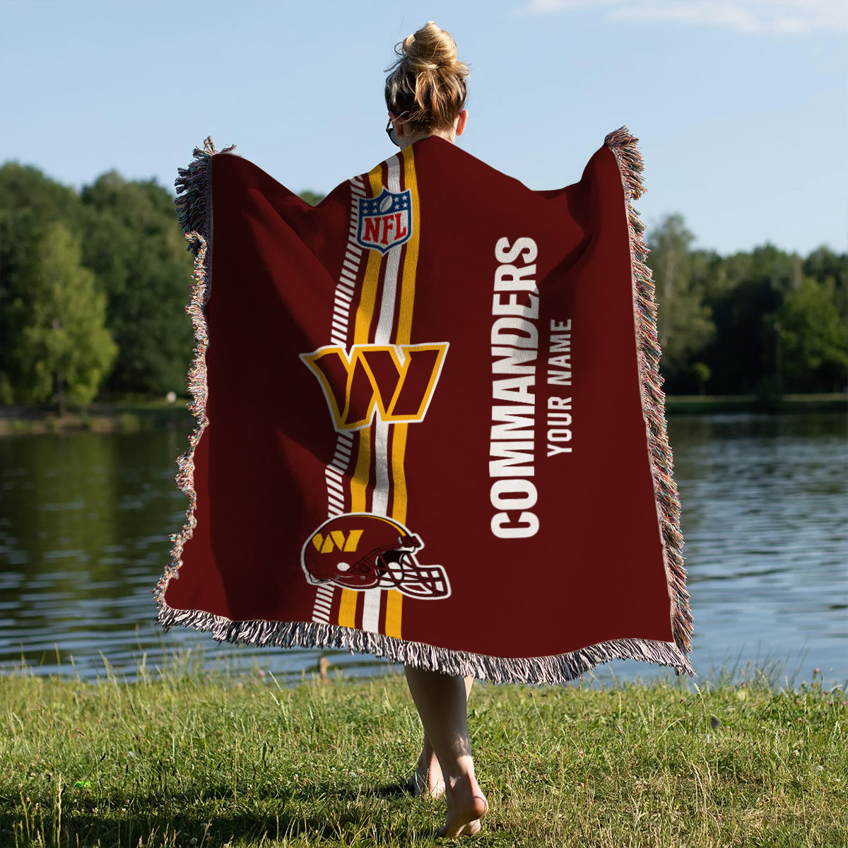 Washington Commanders Premium New Woven Throw Blanket AZMNWVB000080