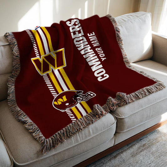 Washington Commanders Premium New Woven Throw Blanket AZMNWVB000080