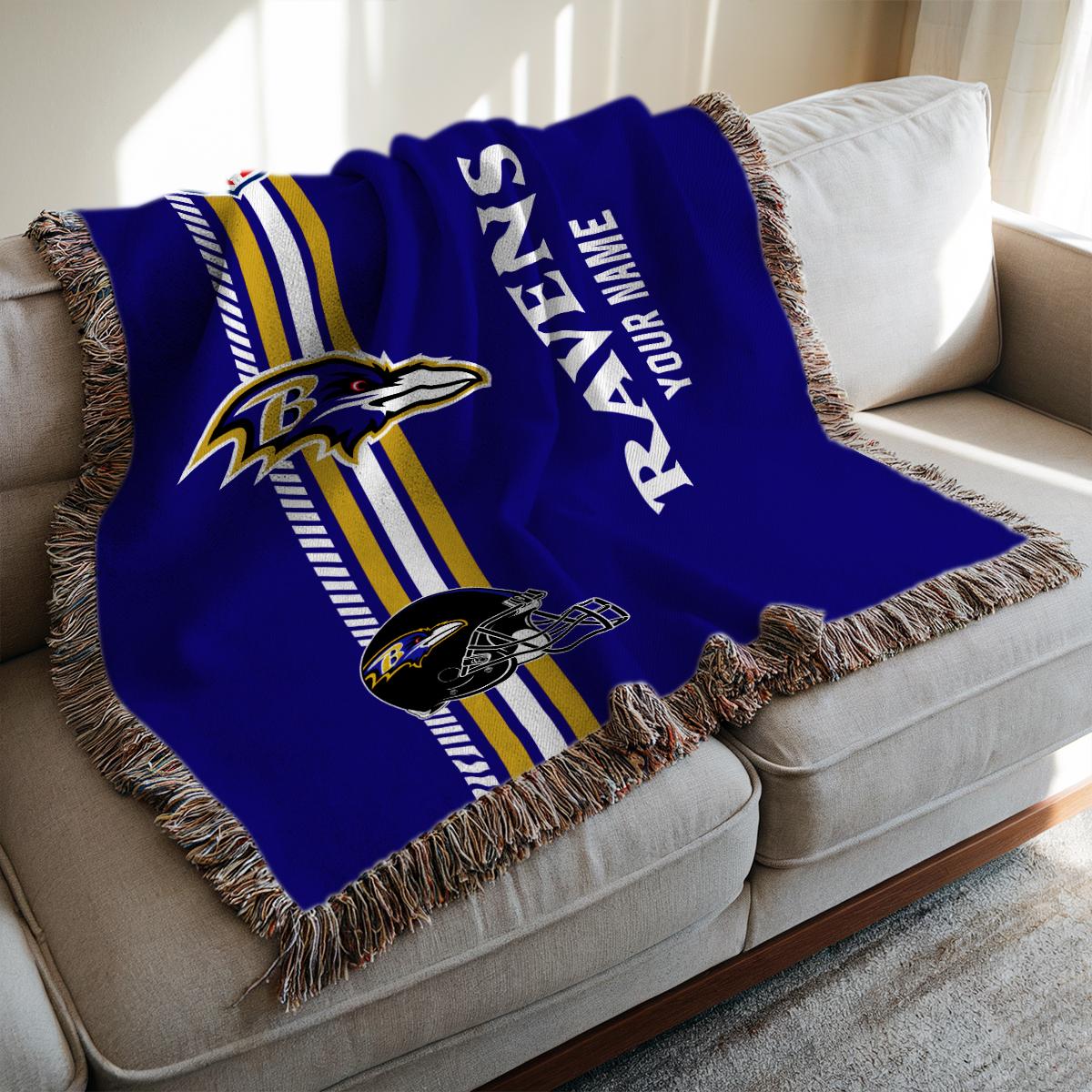 Baltimore Ravens Premium New Woven Throw Blanket AZMNWVB000081