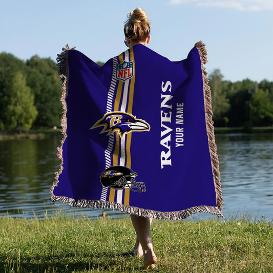 Baltimore Ravens Premium New Woven Throw Blanket AZMNWVB000081