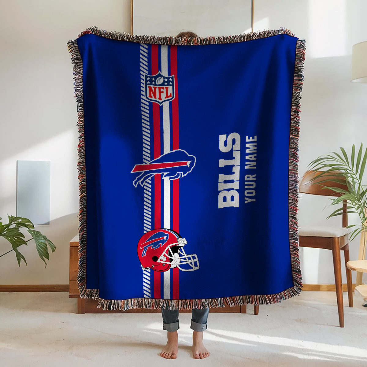Buffalo Bills Premium New Woven Throw Blanket AZMNWVB000082
