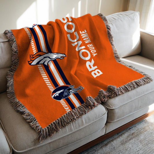 Denver Broncos Premium New Woven Throw Blanket AZMNWVB000085