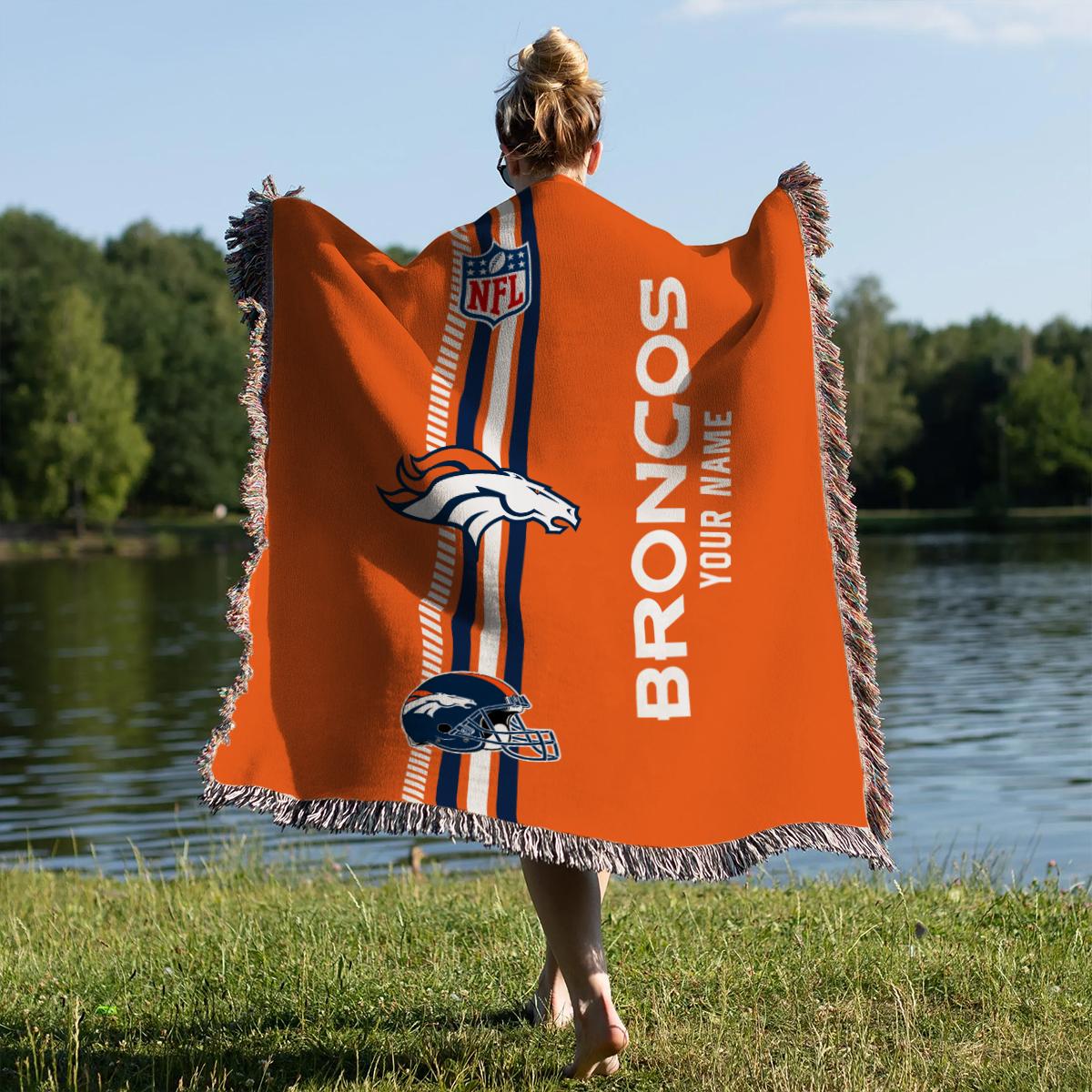 Denver Broncos Premium New Woven Throw Blanket AZMNWVB000085