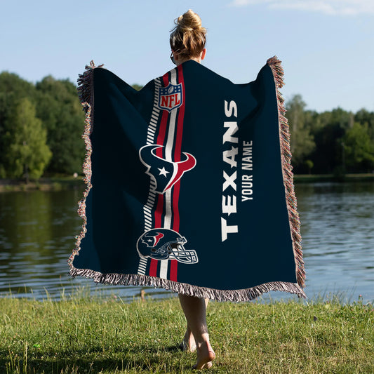 Houston Texans Premium New Woven Throw Blanket AZMNWVB000086
