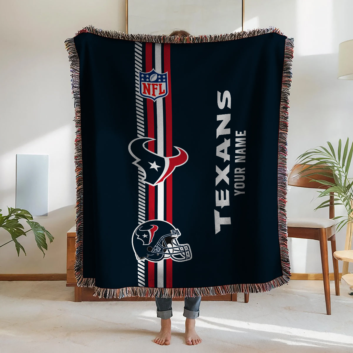 Houston Texans Premium New Woven Throw Blanket AZMNWVB000086