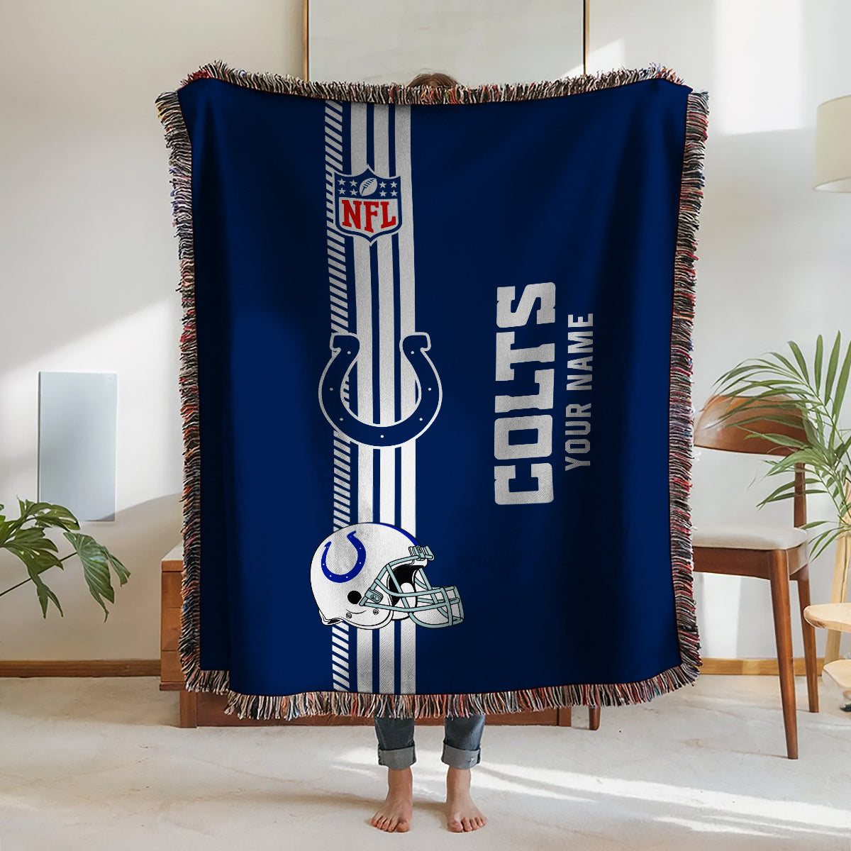Indianapolis Colts Premium New Woven Throw Blanket AZMNWVB000087