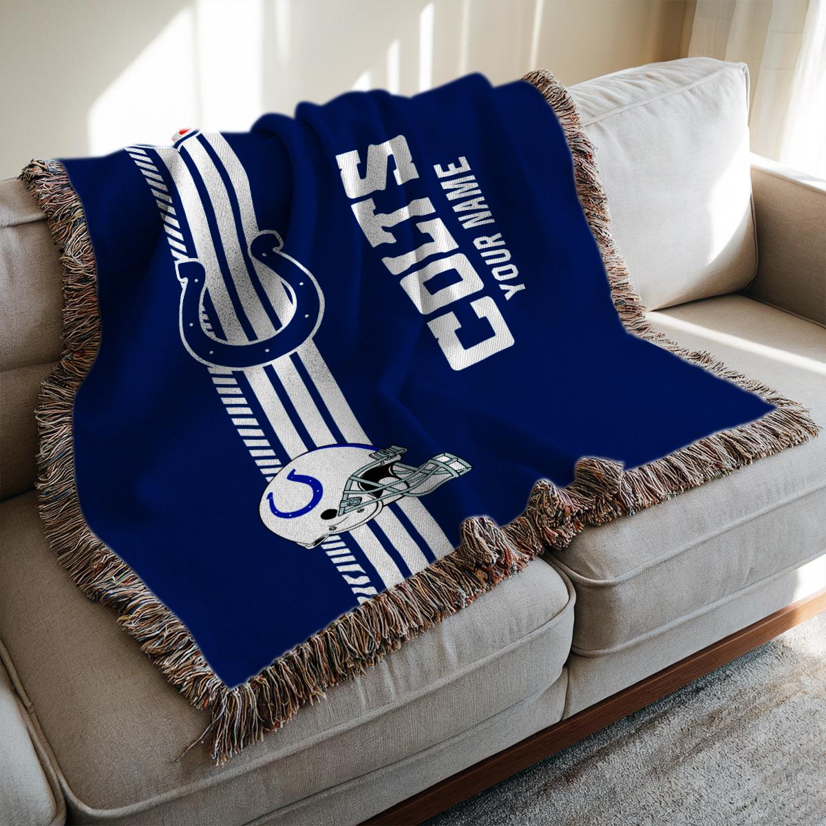 Indianapolis Colts Premium New Woven Throw Blanket AZMNWVB000087