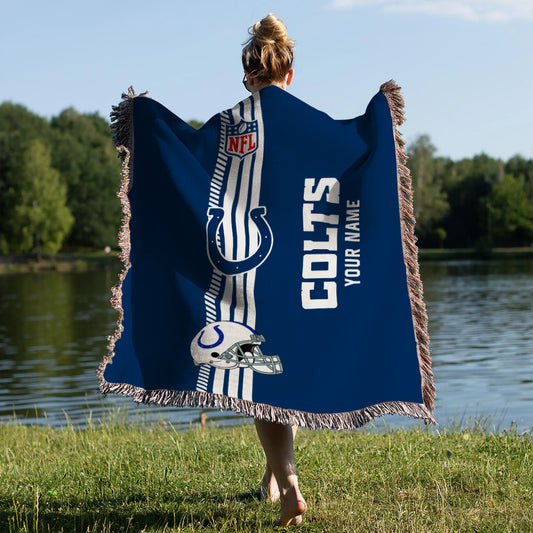 Indianapolis Colts Premium New Woven Throw Blanket AZMNWVB000087