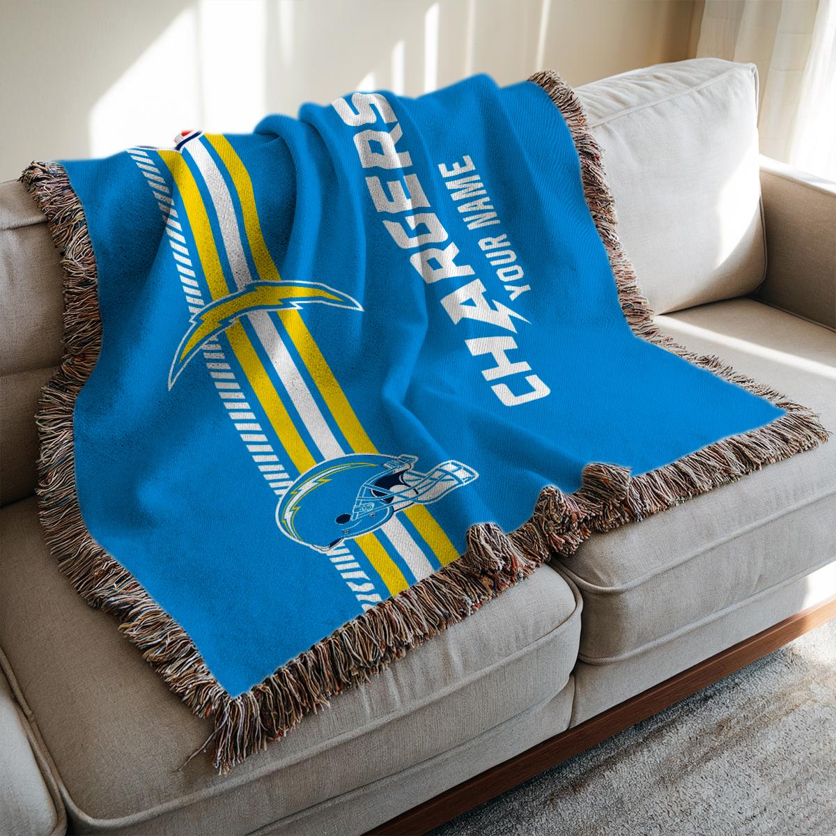 Los Angeles Chargers Premium New Woven Throw Blanket AZMNWVB000091