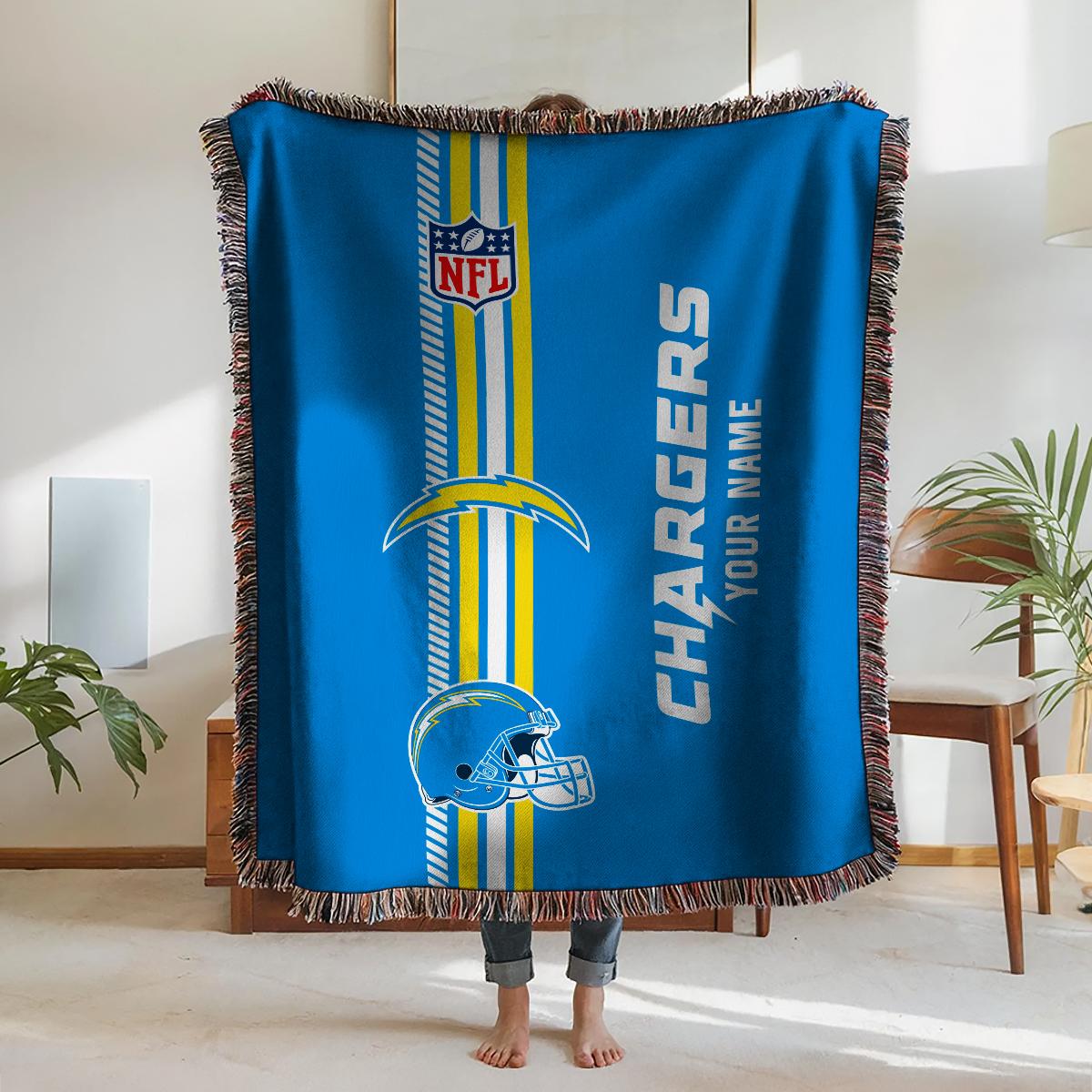 Los Angeles Chargers Premium New Woven Throw Blanket AZMNWVB000091