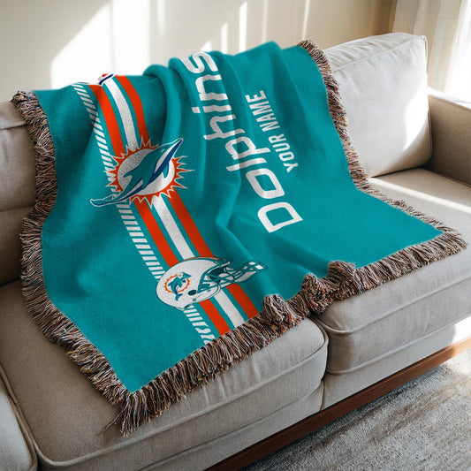 Miami Dolphins Premium New Woven Throw Blanket AZMNWVB000092